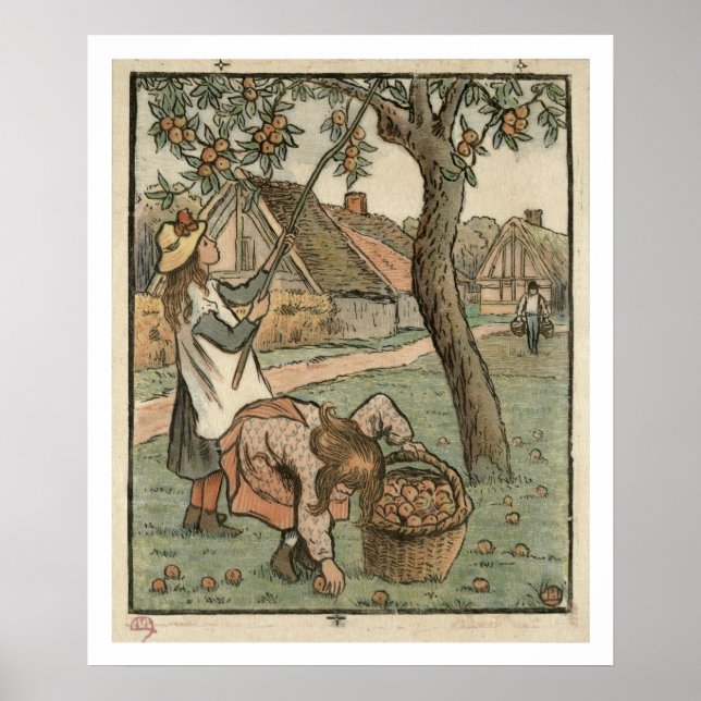 Gathering Apples, from 'Travaux des Champs', engra Poster (Front)