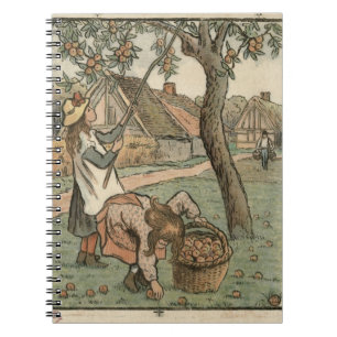 Gathering Apples, from 'Travaux des Champs', engra Spiral Notebook