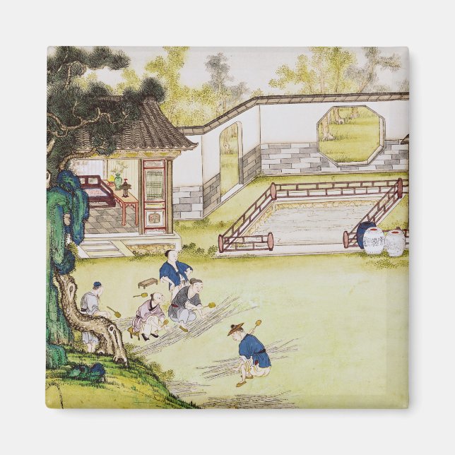 Gathering bamboo to make paper magnet (Front)