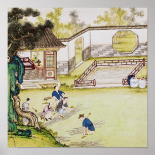 Gathering bamboo to make paper poster