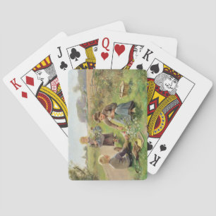 Gathering Flowers (oil on canvas) Playing Cards