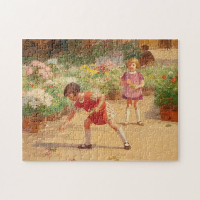 Gathering Flowers | Victor Gabriel Gilbert Jigsaw Puzzle (Horizontal)