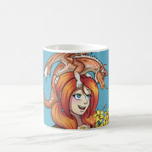 Gathering Flowers with a Dragon Coffee Mug