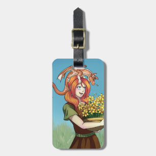 Gathering Flowers with a Dragon Luggage Tag