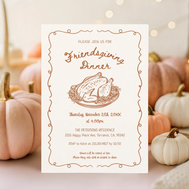 Gathering Friendsgiving Dinner Party Invitation (Creator Uploaded)