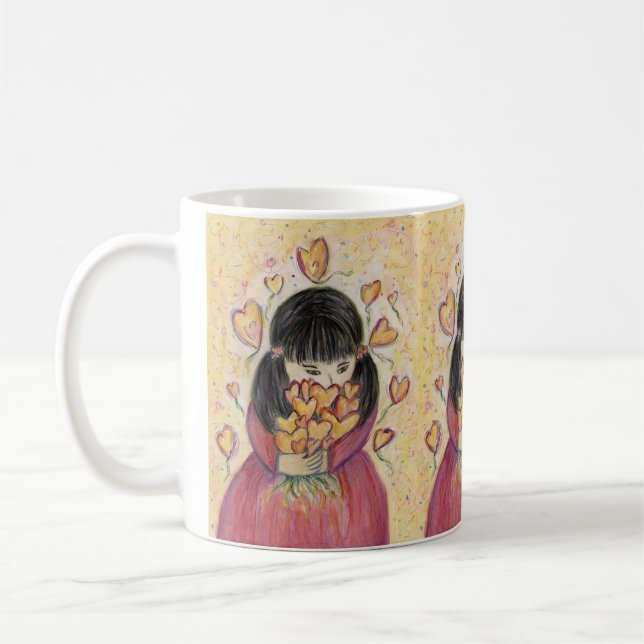 Gathering Love Hearts Art Coffee Cups (Left)