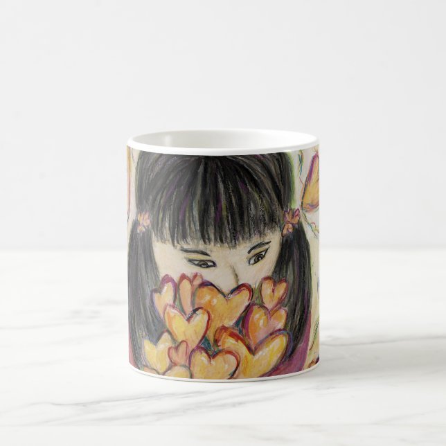 Gathering Love Hearts Art Coffee Mugs (Center)