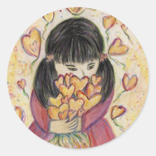 Gathering Love Hearts Art Custom Sticker Decal