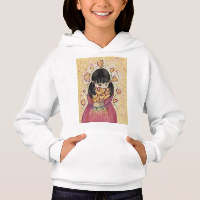 Gathering Love Hearts Art Hoodie Sweatshirt (Front)