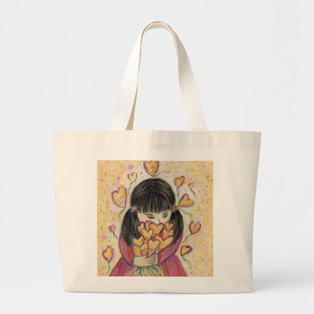 Gathering Love Hearts Art Inspirational Tote Bag (Front)