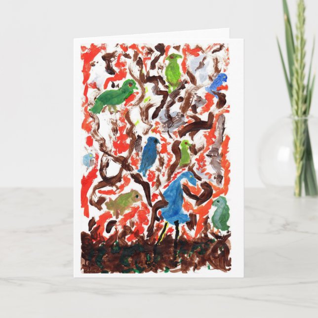 Gathering of Birds in a Tree note card (Front)