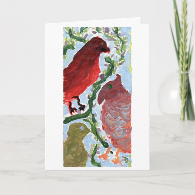 Gathering of cardinals (?) note card (greeting) (Front)