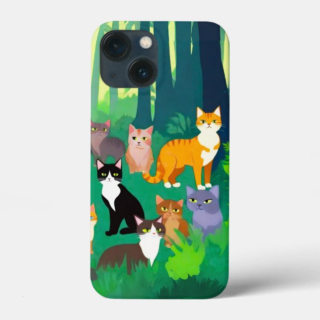Gathering of Cats in a Shady Forest Glade Case-Mate iPhone Case (Back)