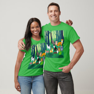 Gathering of Cats in a Shady Forest Glade T-Shirt