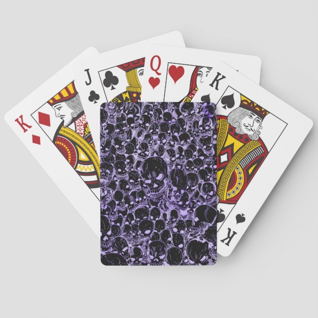 Gathering of Skulls Black and Purple Playing Cards (Back)