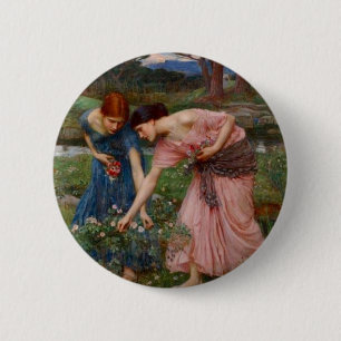 Gathering Rosebuds 6 Cm Round Badge