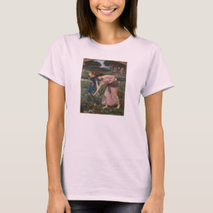 Gathering Rosebuds by John William Waterhouse T-Shirt