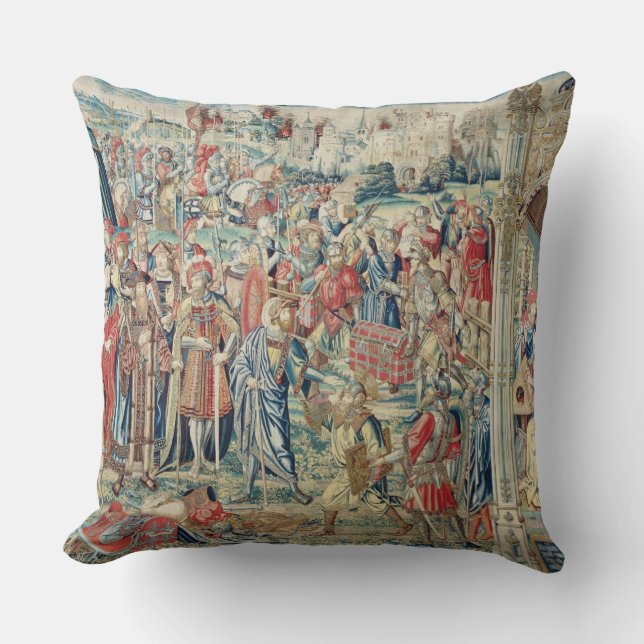 Gathering the Booty, Tapestry of David and Bathshe Cushion (Front)