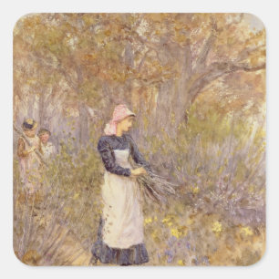 Gathering wood for mother square sticker