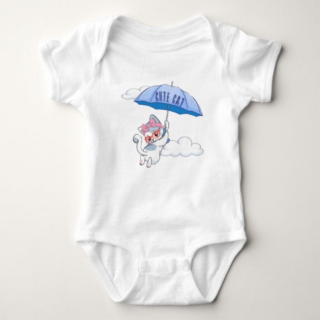 Gatito divertido baby bodysuit (Front)