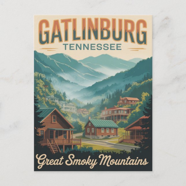 Gatlinburg Tennessee Great Smoking Mountains Postcard (Front)