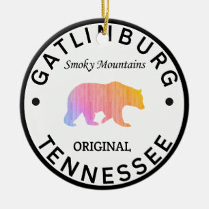 Gatlinburg Tennessee Great Smoky Mountains Ceramic Tree Decoration