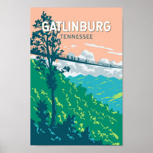 Gatlinburg Tennessee Illustration Travel Art Poster