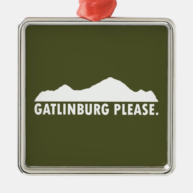 Gatlinburg Tennessee Please Metal Tree Decoration (Front)