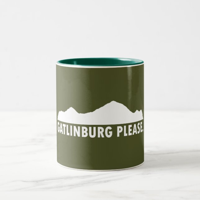 Gatlinburg Tennessee Please Two-Tone Coffee Mug (Center)