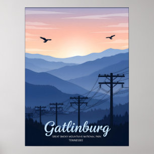 Gatlinburg Tennessee smoky mountains sunrise Poster