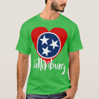 Gatlinburg Tennessee TN Heart Shaped State Flag