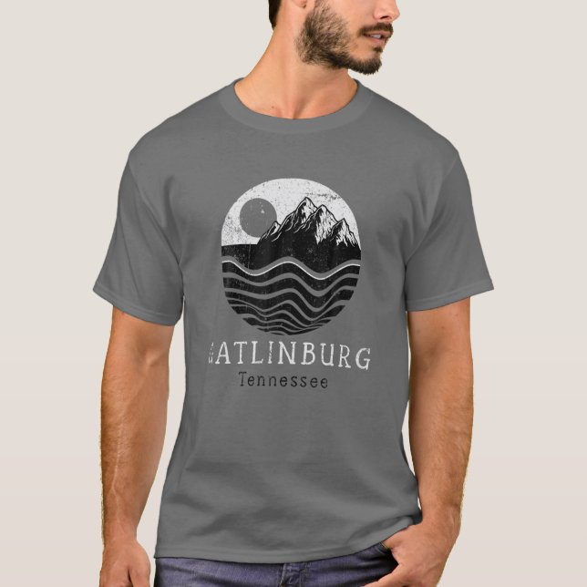 Gatlinburg Vintage Mountains Hiking Camping Tennes T-Shirt (Front)