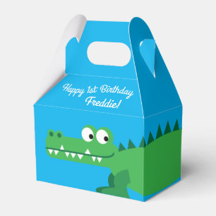 Gator Alligator Crocodile Kids 1st Birthday Party Favour Box