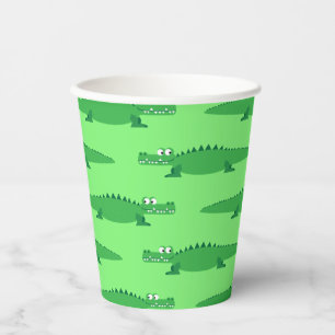 Gator Alligator Crocodile Kids 1st Birthday Party  Paper Cups