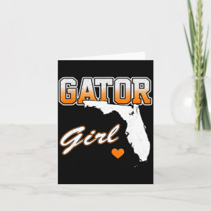 Gator Girl Florida Heart Map Souvenir Gift For Wom Card