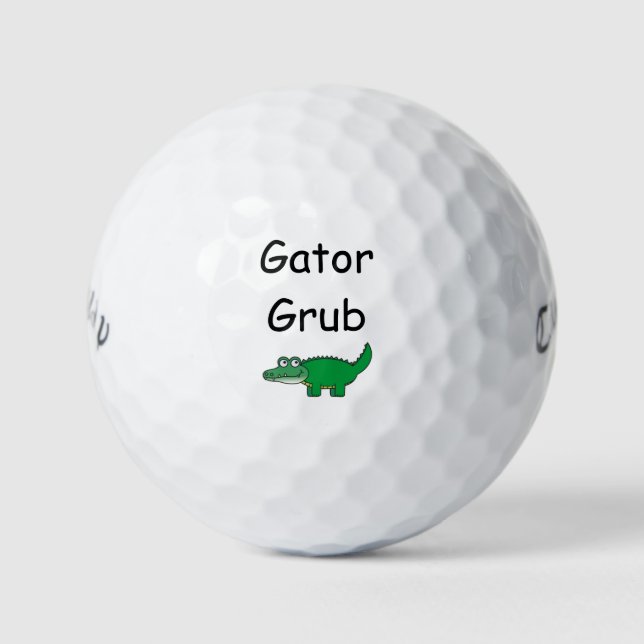Gator Grub Alligator Crocodile Food Golf Balls (Front)
