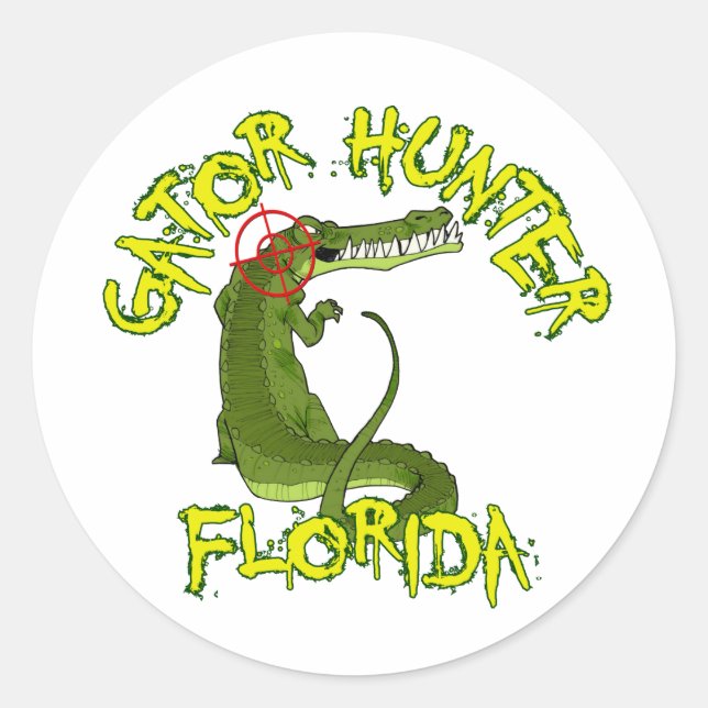 Gator Hunter Florida Classic Round Sticker (Front)