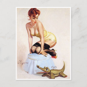Gator Pin Up Postcard
