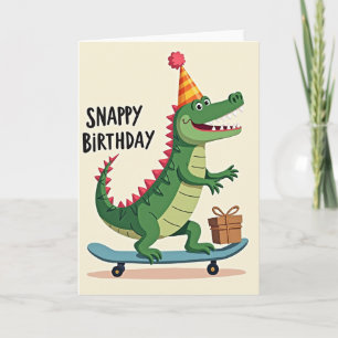 Gator Skateboard Birthday Card
