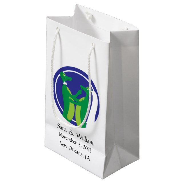 Gator Wedding Small Gift Bag (Front Angled)