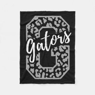 Gators Mascot School Sports Fan Team Spirit Heart  Fleece Blanket