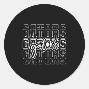 Gators Name Team Backto School Heart For Men Women Classic Round Sticker