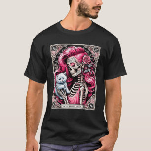 Gatos Before Vatos Skeleton Cat Kitten Lover Grump T-Shirt