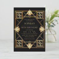 Gatsby Art Deco Black 50th Birthday Party