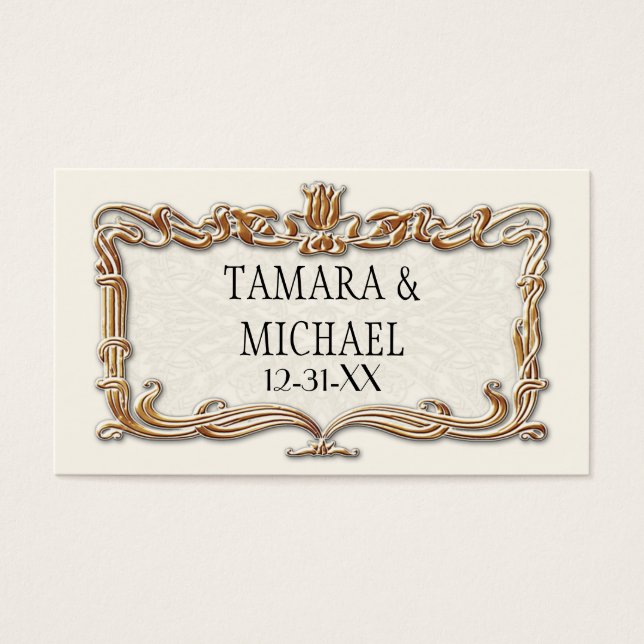 Gatsby Art Deco Nouveau Lace Faux Gold Tulip (Front)