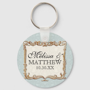 Gatsby Art Deco Nouveau Lace Faux Gold Tulip Key Ring