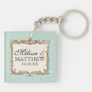 Gatsby Art Deco Nouveau Lace Faux Gold Tulip Key Ring