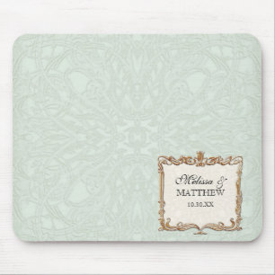 Gatsby Art Deco Nouveau Lace Faux Gold Tulip Mouse Pad