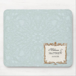 Gatsby Art Deco Nouveau Lace Faux Gold Tulip Mouse Pad