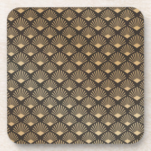 Gatsby Art Deco Vintage Geometric  Fan Pattern Coaster